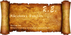 Ráczkevi Evelin névjegykártya